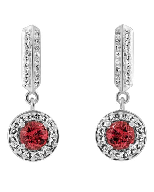 Orphelia Red 'Bristol' 925 Sterling Drop Earrings