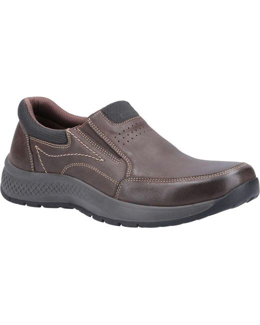 Cotswold Brown Churchill Oiled Leather Casual Shoes () for men