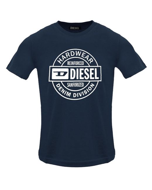 DIESEL Blue Hardware Circle Logo Total Eclipse T-Shirt for men