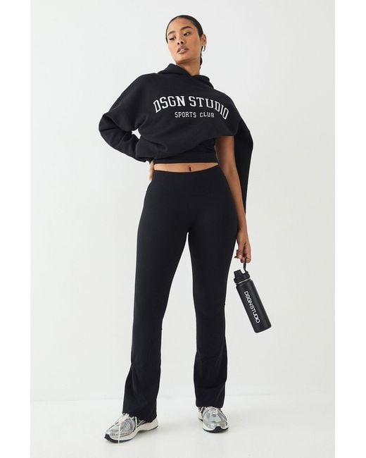 DSGN Studio Black Petite High Waist Sculpt Yoga Flared Legging