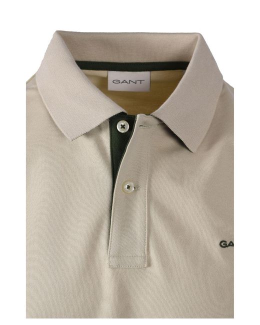 Gant Natural Contrast Collar Ss Polo Shirt Silky for men