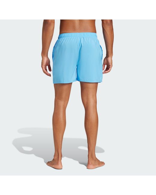 Adidas Blue Solid Clx Short-Length Swim Shorts for men