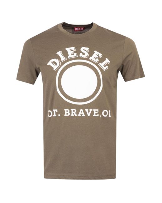 DIESEL Gray 1976 Varsity Logo Ivy T-Shirt for men
