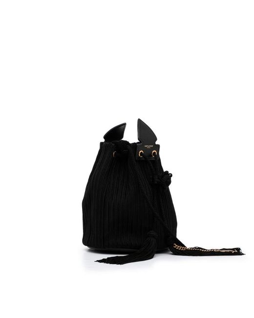 Saint Laurent Vintage Anja Bucket Bag Black Canvas