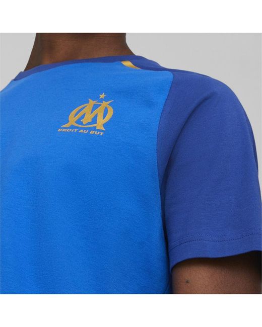 PUMA Blue Olympique De Marseille Football Casuals T-Shirt for men