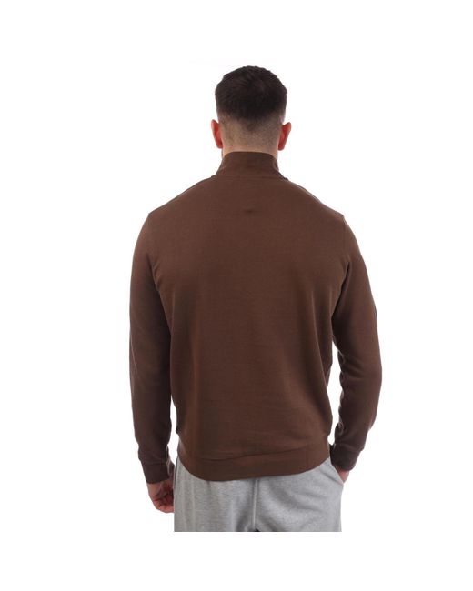 Lyle & Scott Brown Loopback Quarter Zip Sweatshirt for men