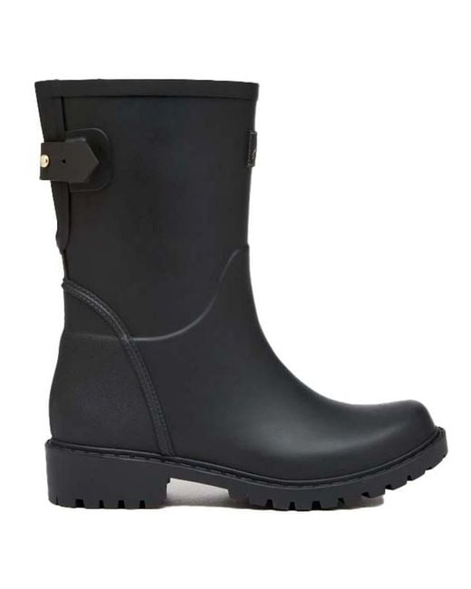 Joules Black Wistow Adjustable Mid Calf Wellington Boots