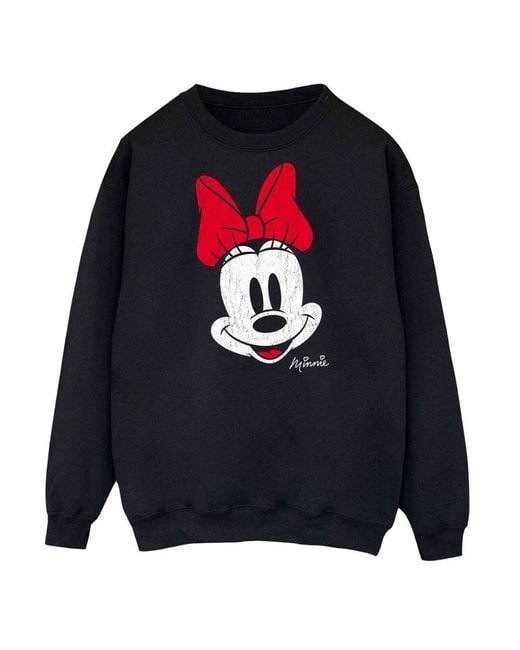 Disney Blue Ladies Minnie Mouse Face Sweatshirt ()