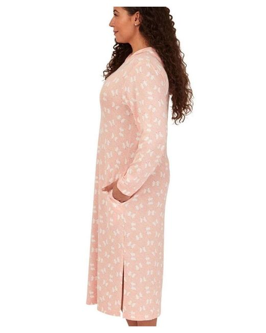 Marlon Pink Penguin Print Hooded Lounge Dress
