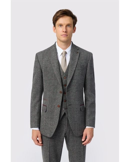 Antique Rogue Gray Single Breasted Two Button Tailored Suit Jacket for men