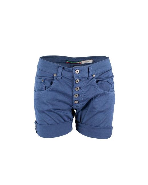 Please Knop Denim Shorts in het Blue