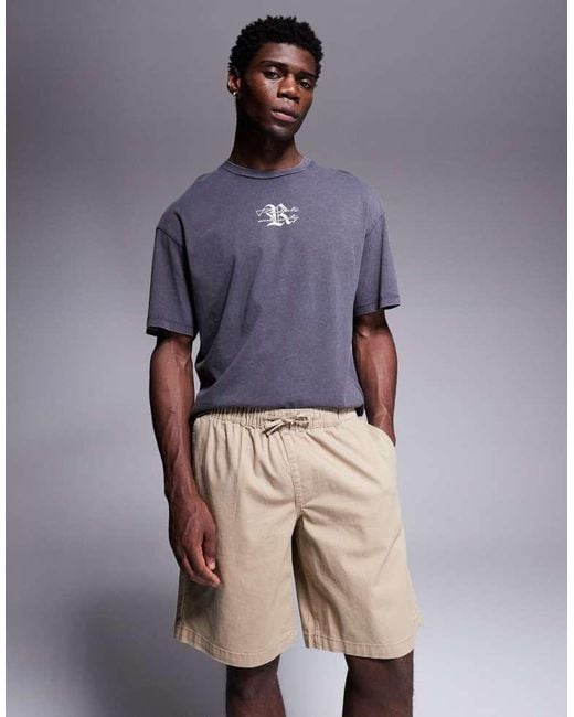 ADPT Blue Loose Fit Chino Short for men