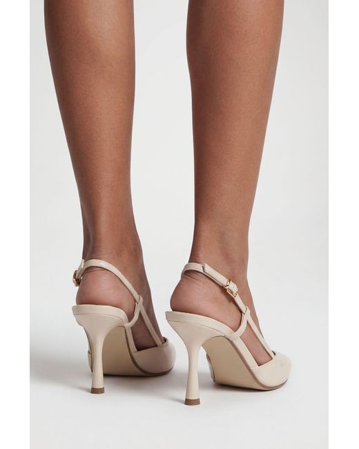 Boohoo Natural Wide Fit Slingback Box Pointed Court Shoes