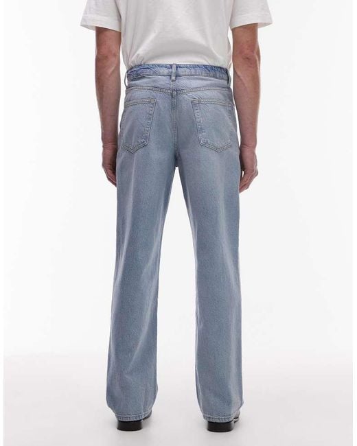 Topman Blue Rigid Baggy Jean for men
