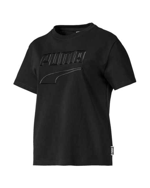 PUMA Black Downtown Tee T-Shirt Casual Logo Top 595691 01