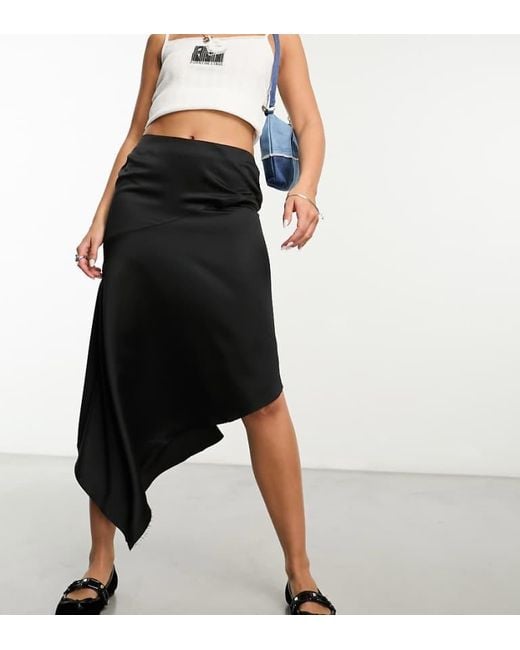 Collusion Black Studios Asymetric Satin Skirt Co-Ord