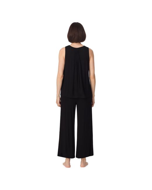 DKNY Black Crew Tank And Crop Pant Pyjama Sleep Set