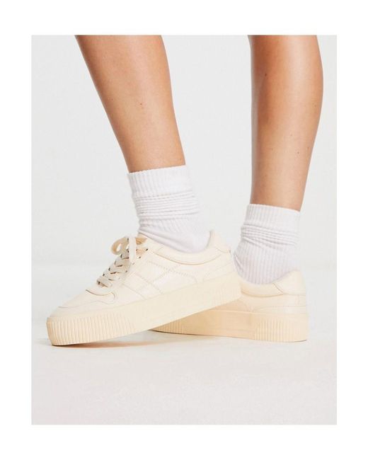 ASOS Duet Flatform Lace Up Trainers in White | Lyst UK