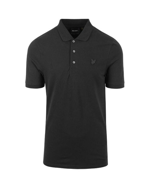 Lyle & Scott Black Tonal Eagle Polo Shirt for men