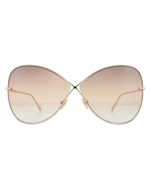 Tom Ford Natural Sunglasses Nickie Ft0842 28F Shiny Rose Gradient Metal (Archived)
