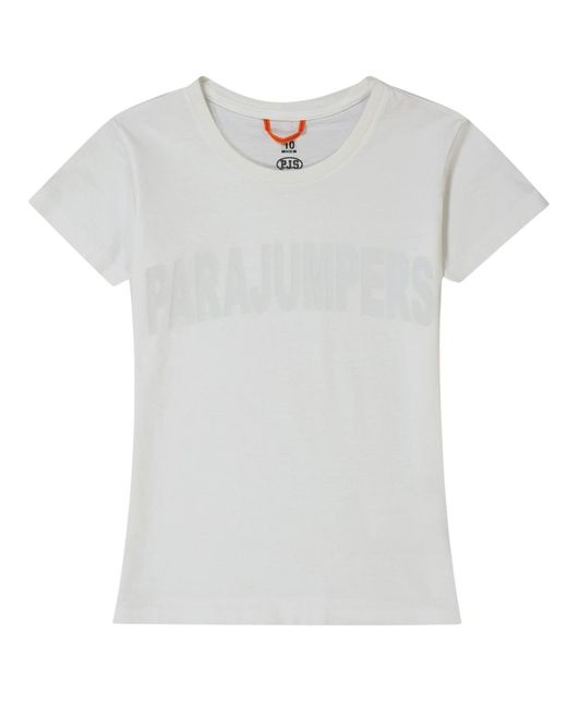 Parajumpers White Cristie Brand Logo Off- T-Shirt