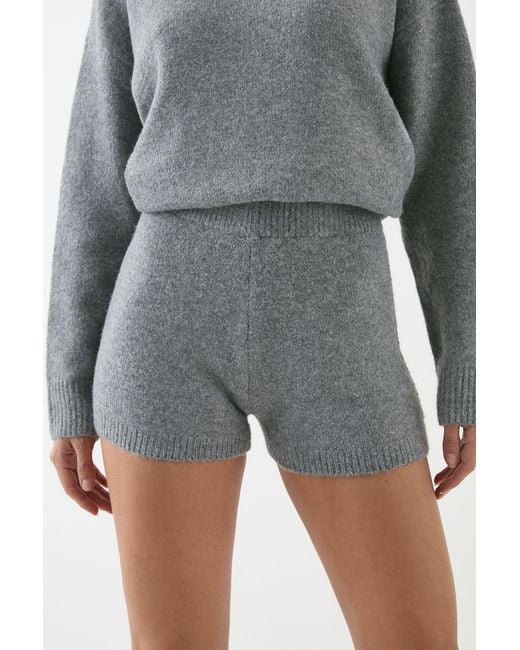 MissPap Black Brushed Micro Knitted Shorts