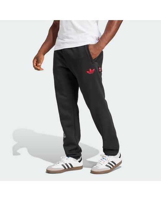 Adidas Originals Black Ajax Amsterdam Graphic Pants for men