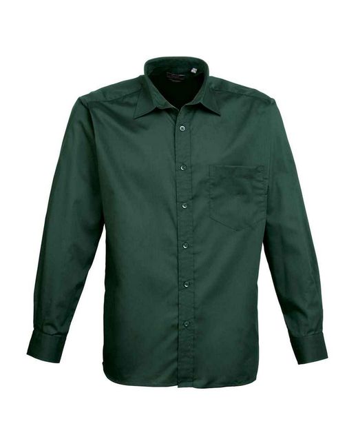 PREMIER Green Poplin Long-Sleeved Shirt (Bottle) for men