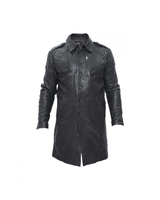 Infinity Leather Blue Trench Coat-Hamburg for men