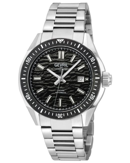Gevril Gray Ascari Automatic Watch Ss Case, Top Ring for men