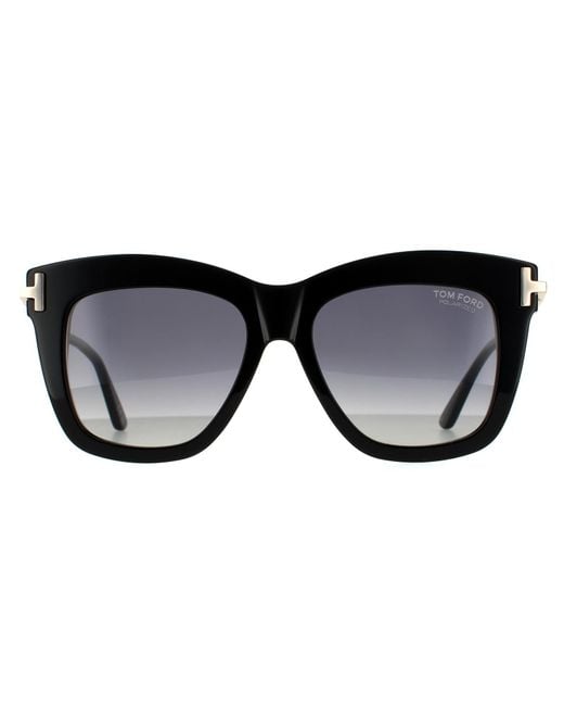 Tom Ford Zonnebril Dasha Ft0822 01D Glansende Zwarte Rookgradiënt Gepolariseerd in het Black