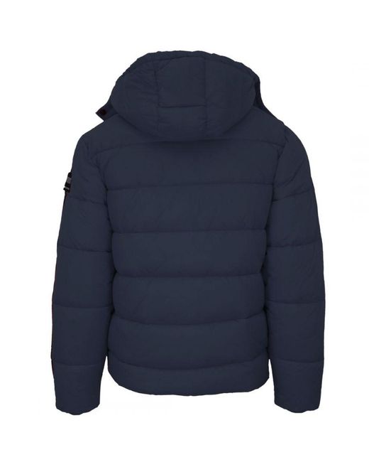 Philipp Plein Blue Padded Small Circular Logo Jacket for men