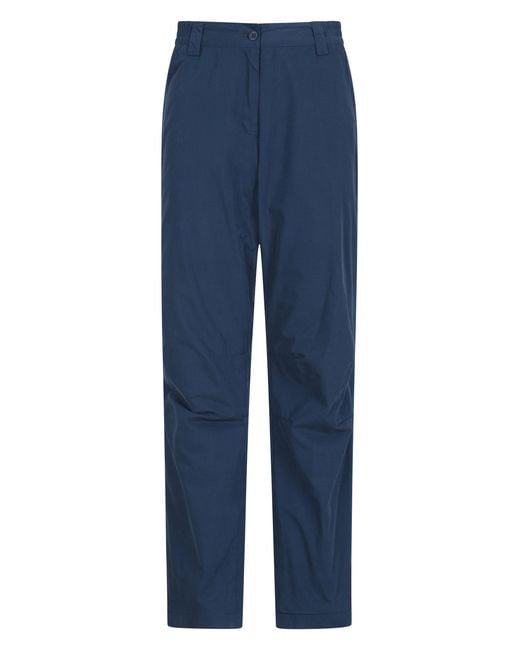 Mountain Warehouse Blue 'Trek Ii' Trousers Lightweight Elastic Waist Quick Dry Outdoor Pants