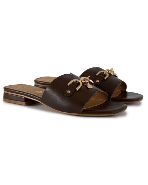 V.Gan Brown Vegan Aji Slide Sandals
