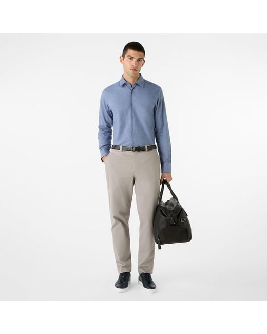 Oliver Sweeney Blue Brushed Cotton Shirt for men