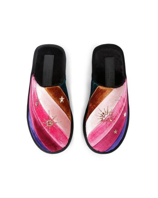 Kurt Geiger Purple Velvet Kgl Embellished Slipper Slippers