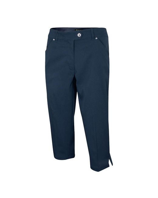 Island Green Blue Ladies Golf Capri Trousers (Dark)