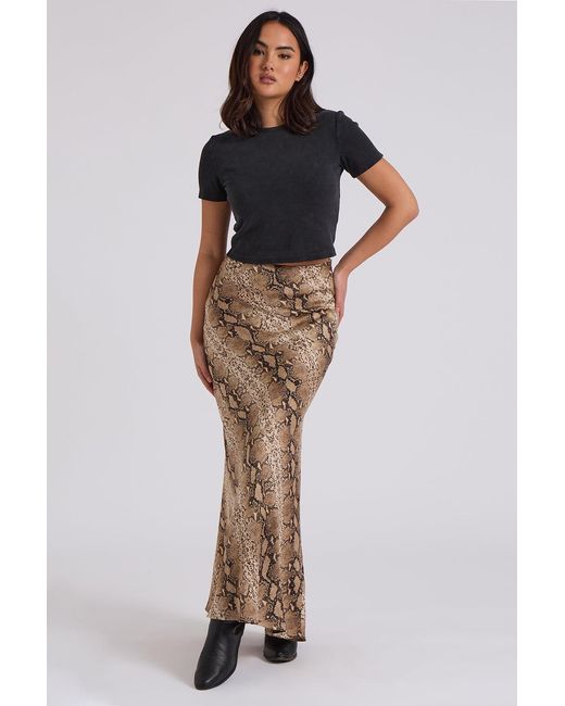 Urban Bliss Blue Snake Bias Cut Maxi Skirt