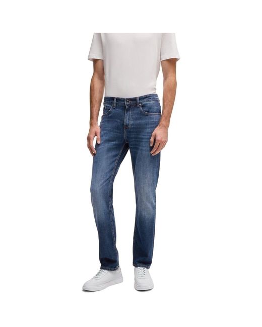 Boss Blue Slim Fit Five Pocket Jeans for men