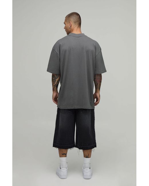 BoohooMAN Gray Oversized Travis Scott License Printed T-Shirt for men