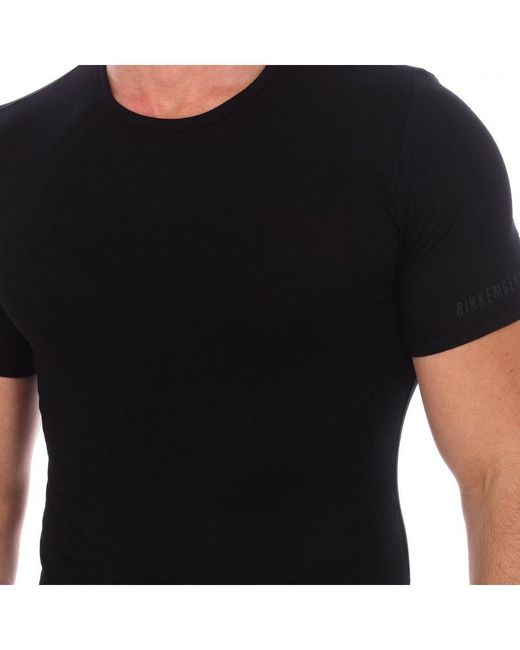Bikkembergs Black Fashion Bamboo Short Sleeve T-Shirt Bkk1Uts03Si for men