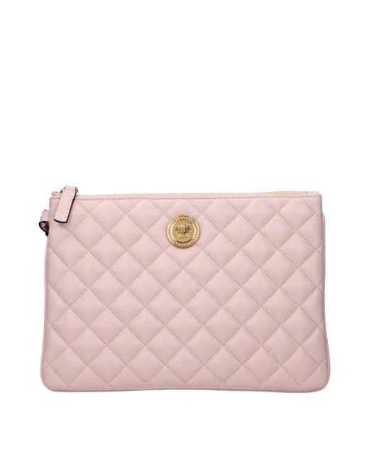 Versace Pink Leather Clutch Bag