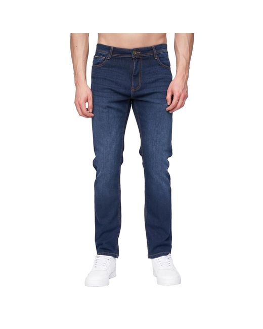 Henleys Blue Craze Comfort Straight Jeans (Dark Wash) for men