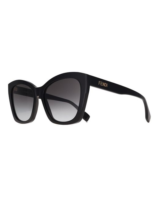 Fendi Black Cat Eye Shiny Smoke Gradient Fe40151I Lettering