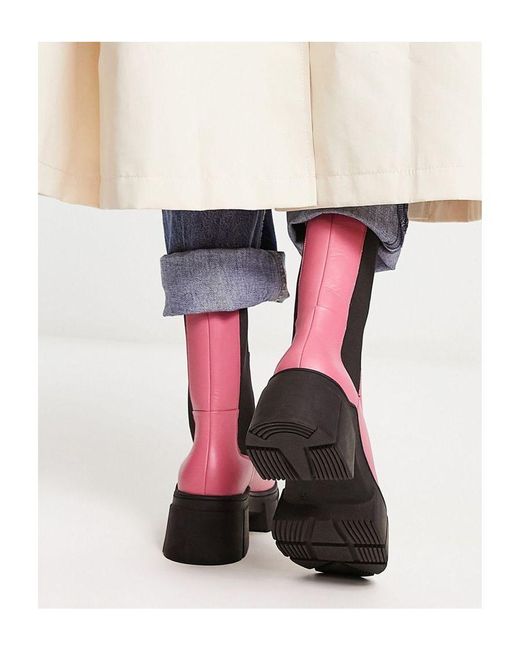 ASOS Pink Adelphi Premium Leather Chelsea Boots