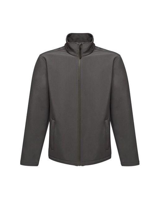 Regatta Gray Reid Softshell Wind Resistant Water Repellent Jacket (Seal) for men