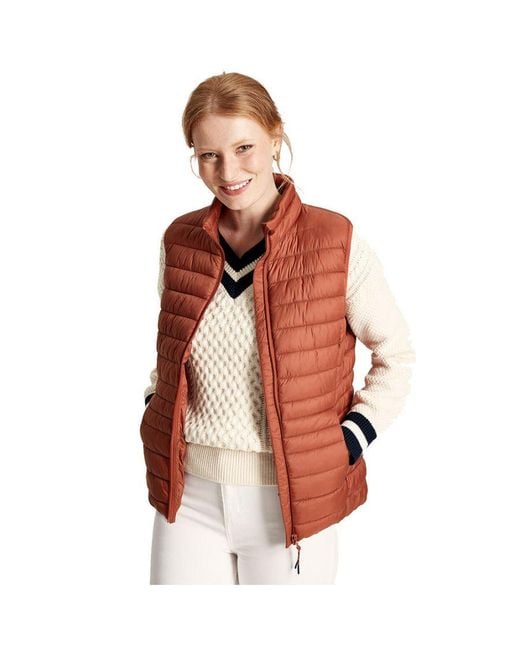 Joules Red Bramley Padded Quilted Packable Gilet