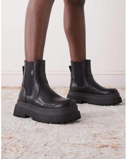 Buffalo Black Chunky Boot