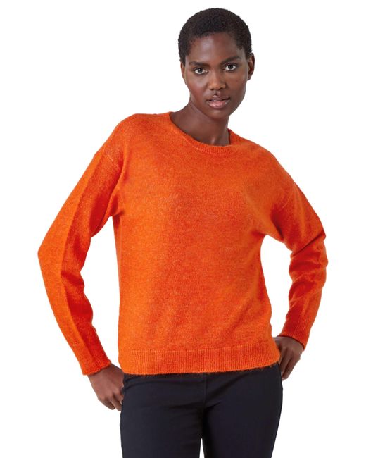 Roman Orange Crew Neck Stretch Jumper