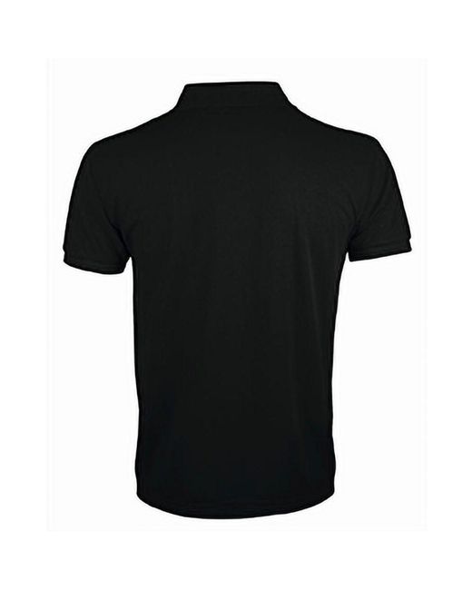 Sol's Black Prime Pique Plain Short Sleeve Polo Shirt for men